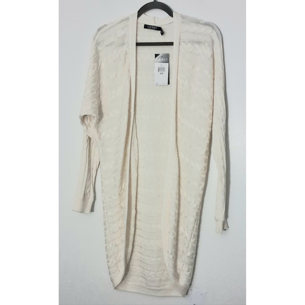 Lauren‎ Ralph Lauren Sweater Women's Size S/M Open Cable Knit Long Sleeve NEW